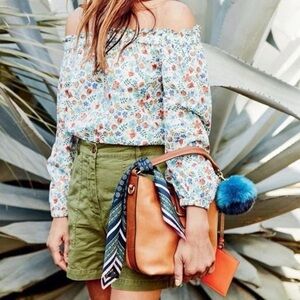 J. Crew Liberty Print Off The Shoulder Top Floral Blouse Women's Size 14.     22